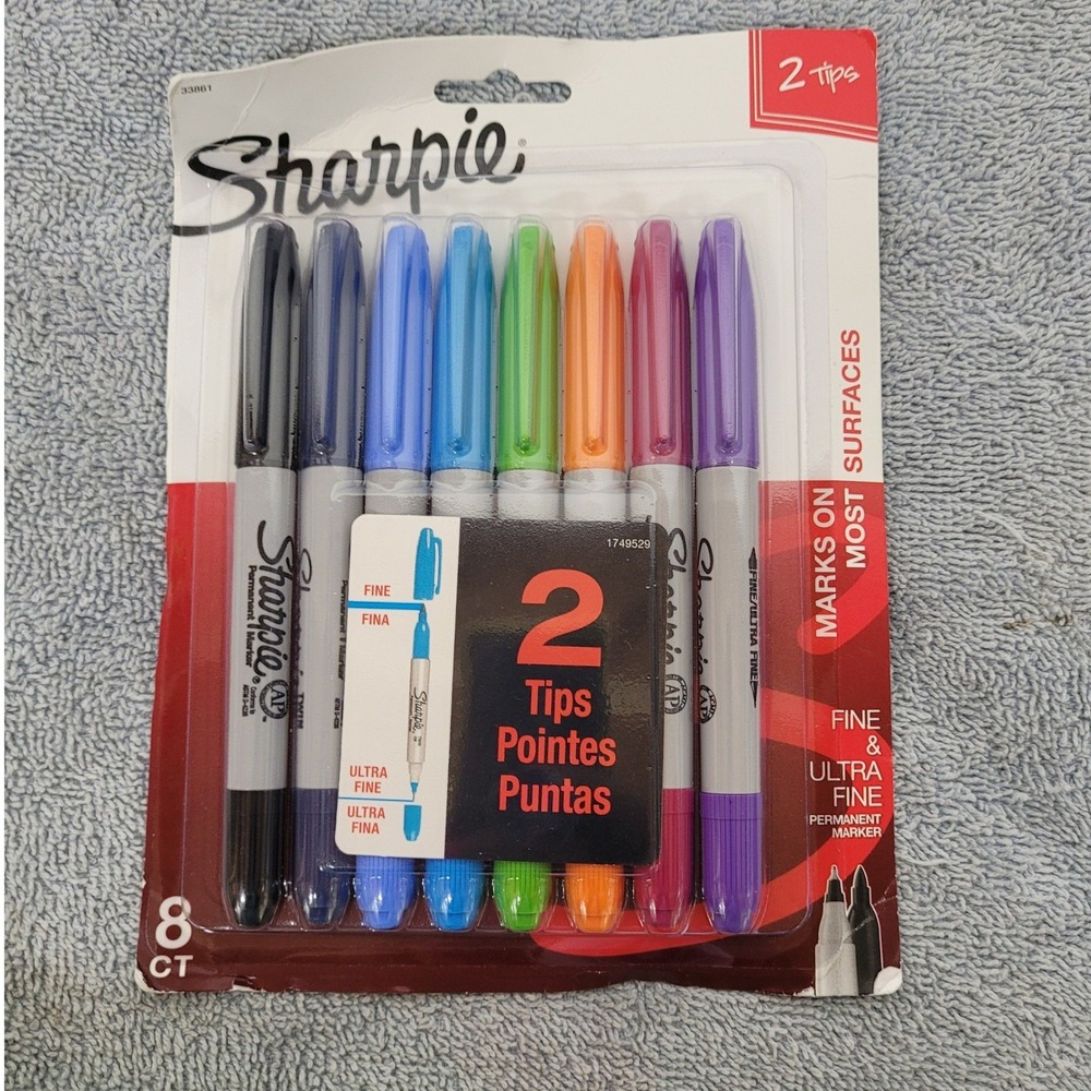 Sharpie Twin Tip Permanent Markers 8 Count Fine and‎ Ultra Fine 1999652